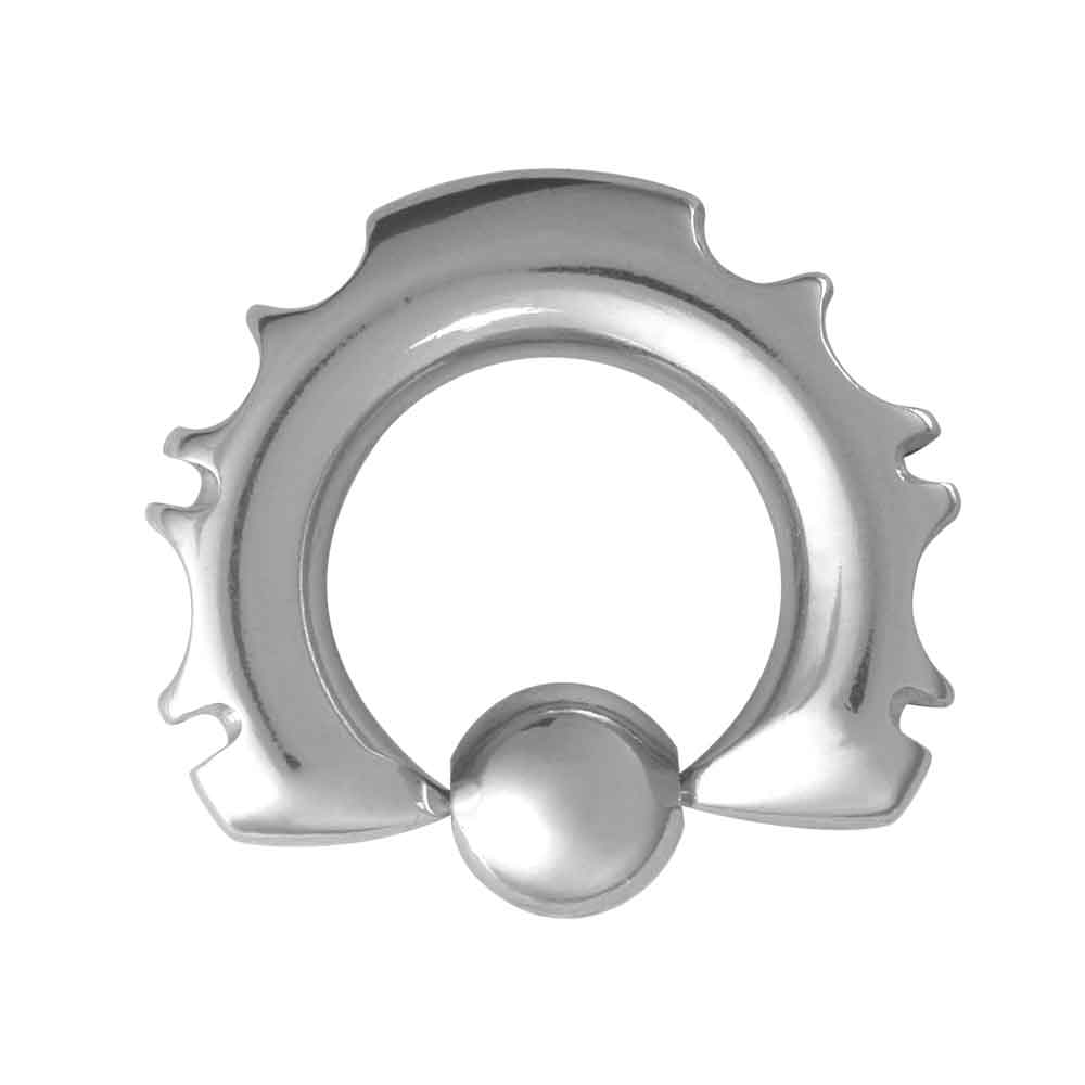 Tribal Cut Captive Bead Ring