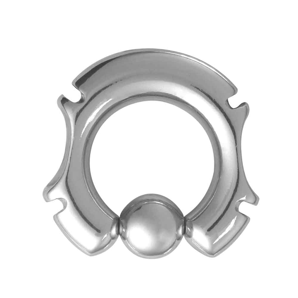 Tribal Cut Captive Bead Ring