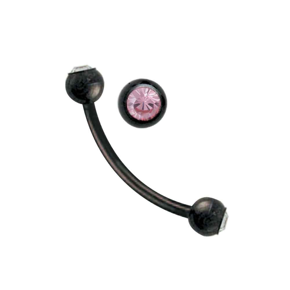 Titanium Blackline Curved w Gem