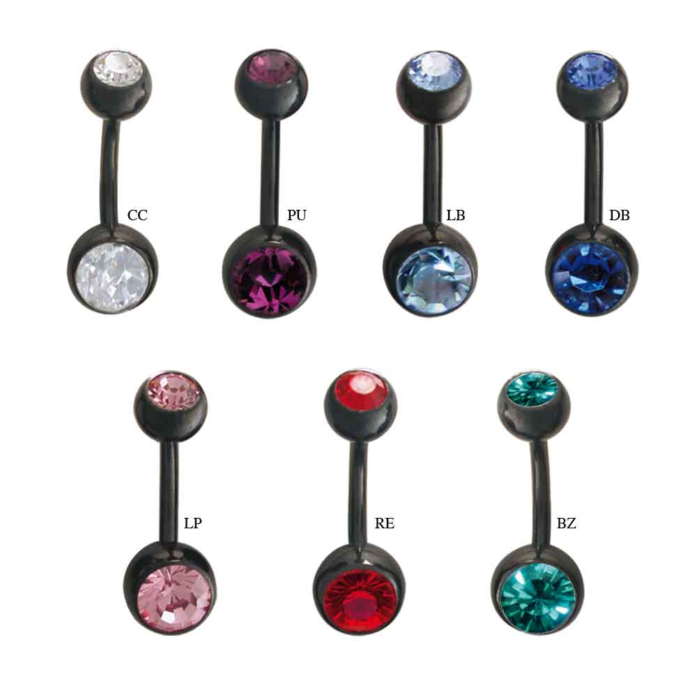Navel Double Gemstone Blackline