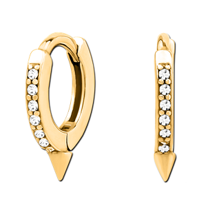 Gold PVD Ear Cuff Jewelled With Spike 1.2mm x 8mm