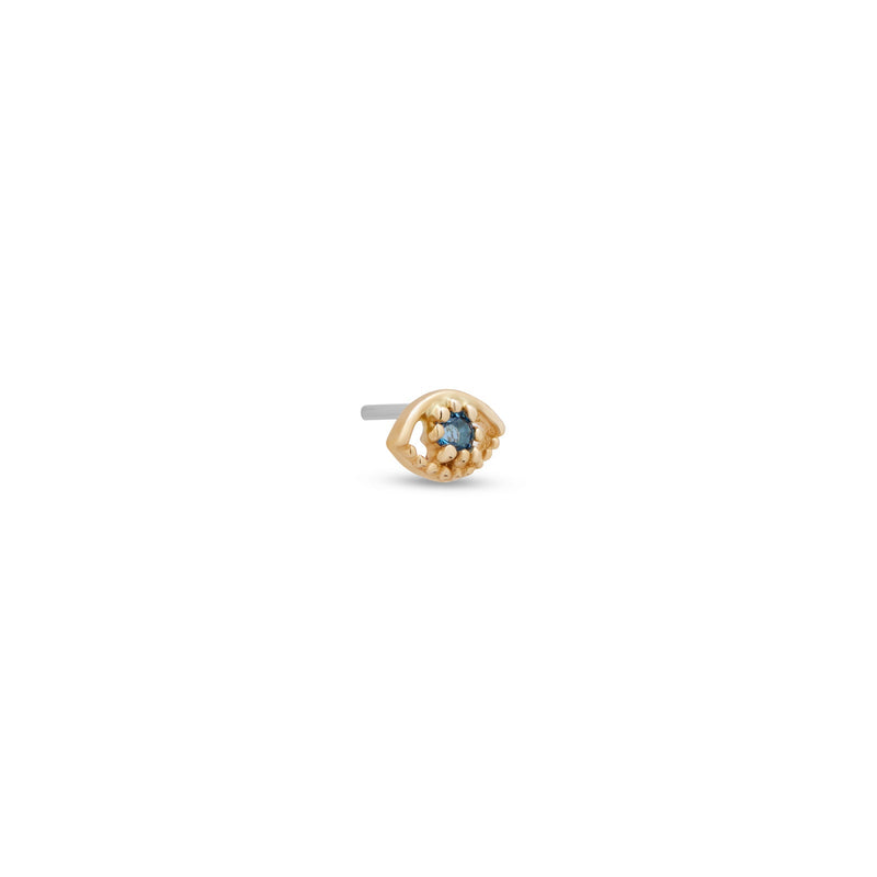14kt Gold Threadless - Eye With Blue Crystal