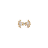 14kt Gold Threadless Wings - 2 Marquise Stones w Center CZ