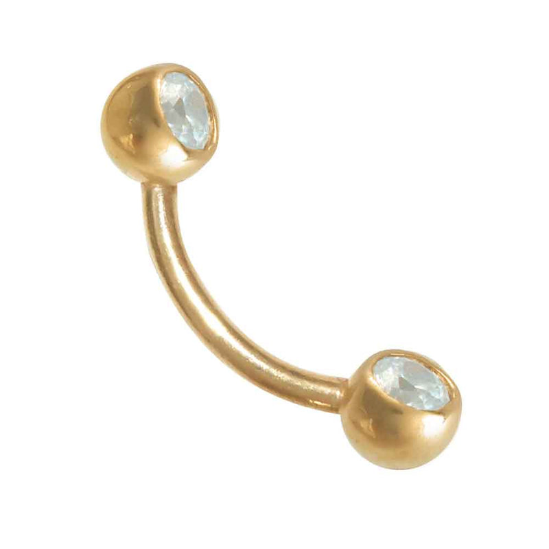 Curved Barbell Double Jewelled 18kt