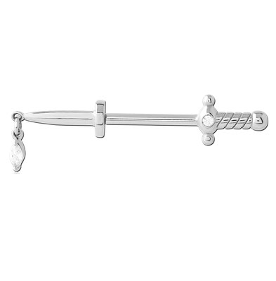 Internally Threaded Jewelled Sword Dangle Nipple Bar