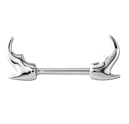 Steel Nipple Barbell Horns 1.6mm x 14mm