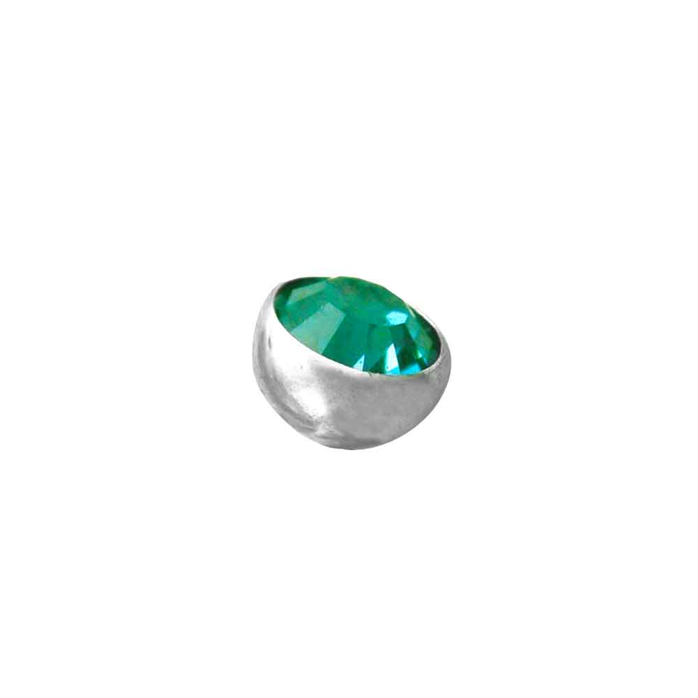 Jeweled Half Gem Ball Surgical Steel
