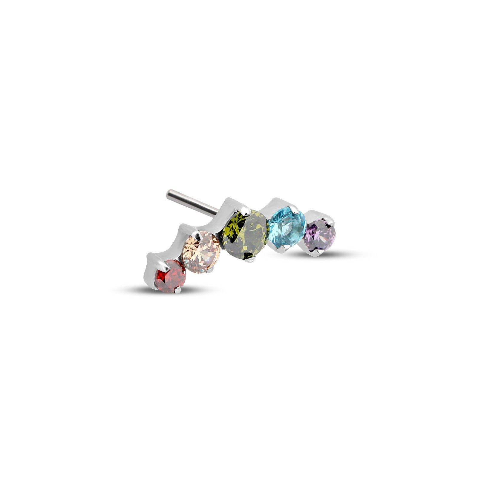 Trident Threadless Rainbow Jeweled 5 Prong Attachment