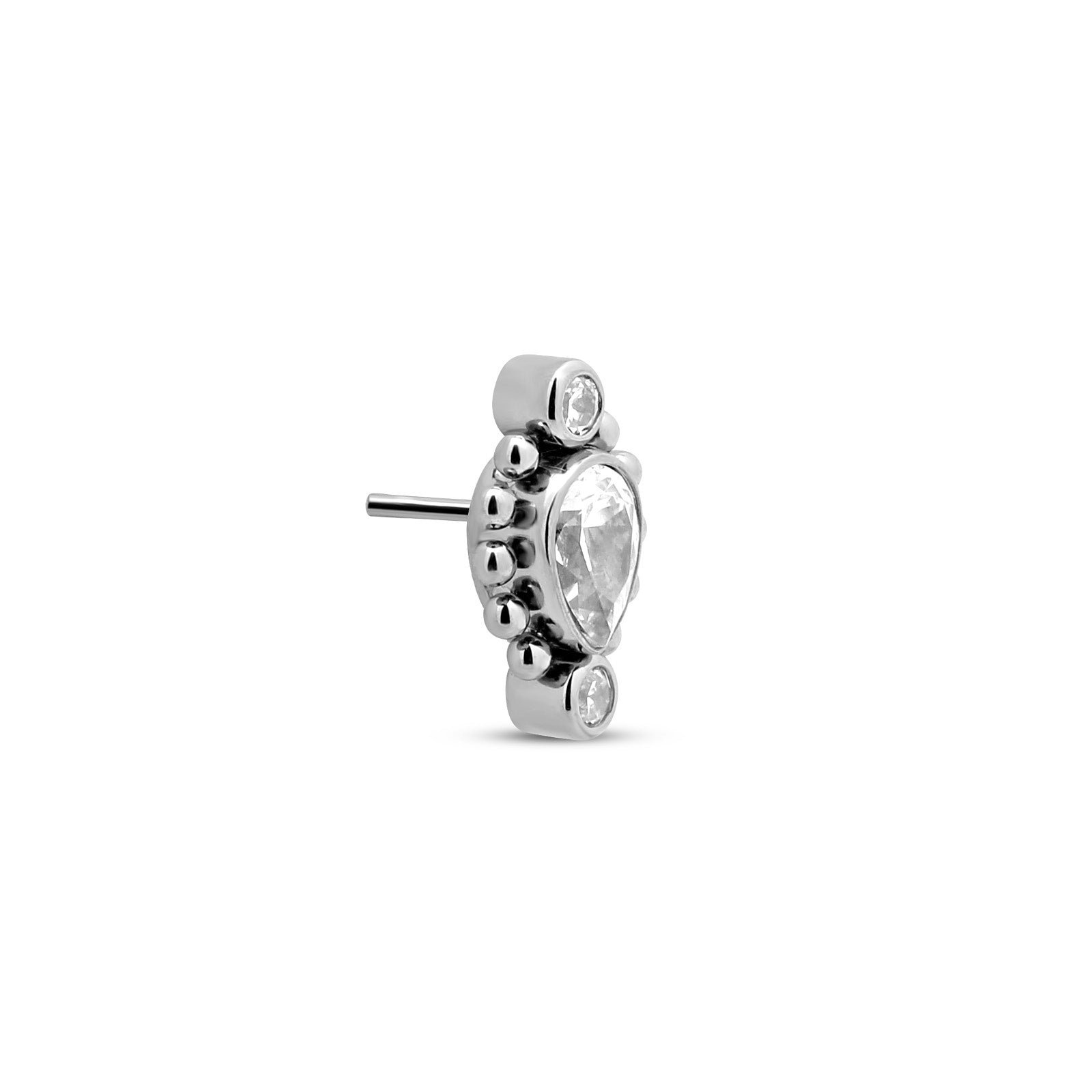 Trident Threadless Cluster 2 Jeweled Beaded Ovate Attachment