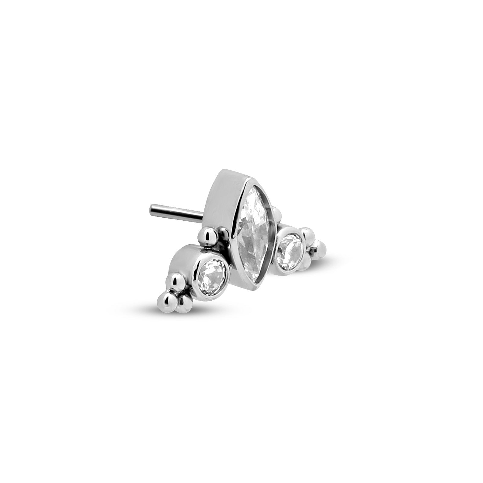 Trident Threadless Cluster 3 Jewel Marquise Attachment