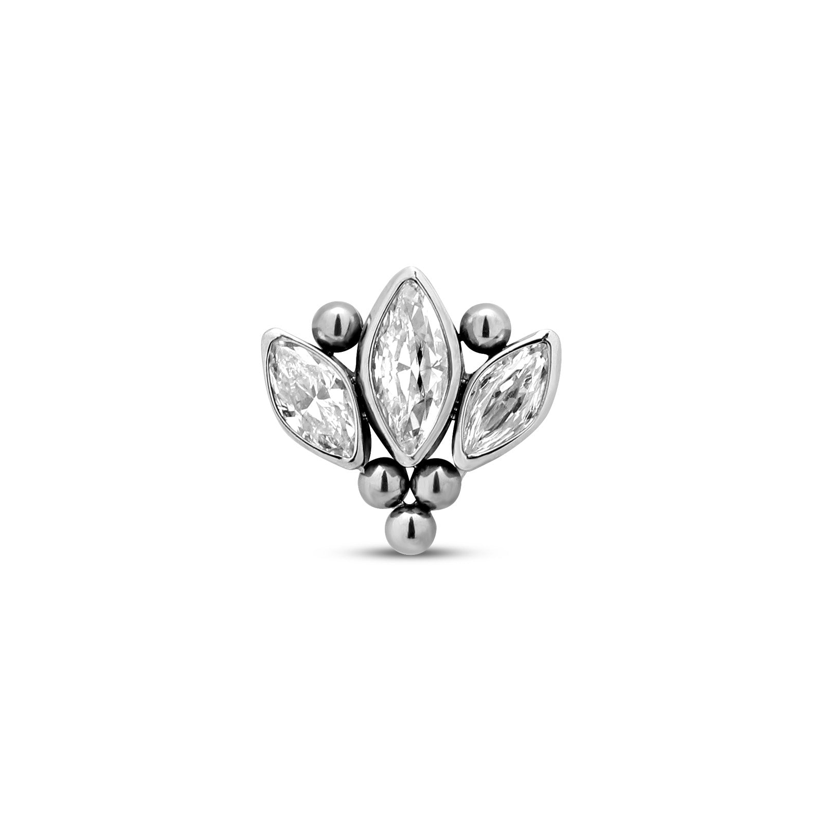 Trident Threadless Cluster Jewel - Triple Marquise Attachment