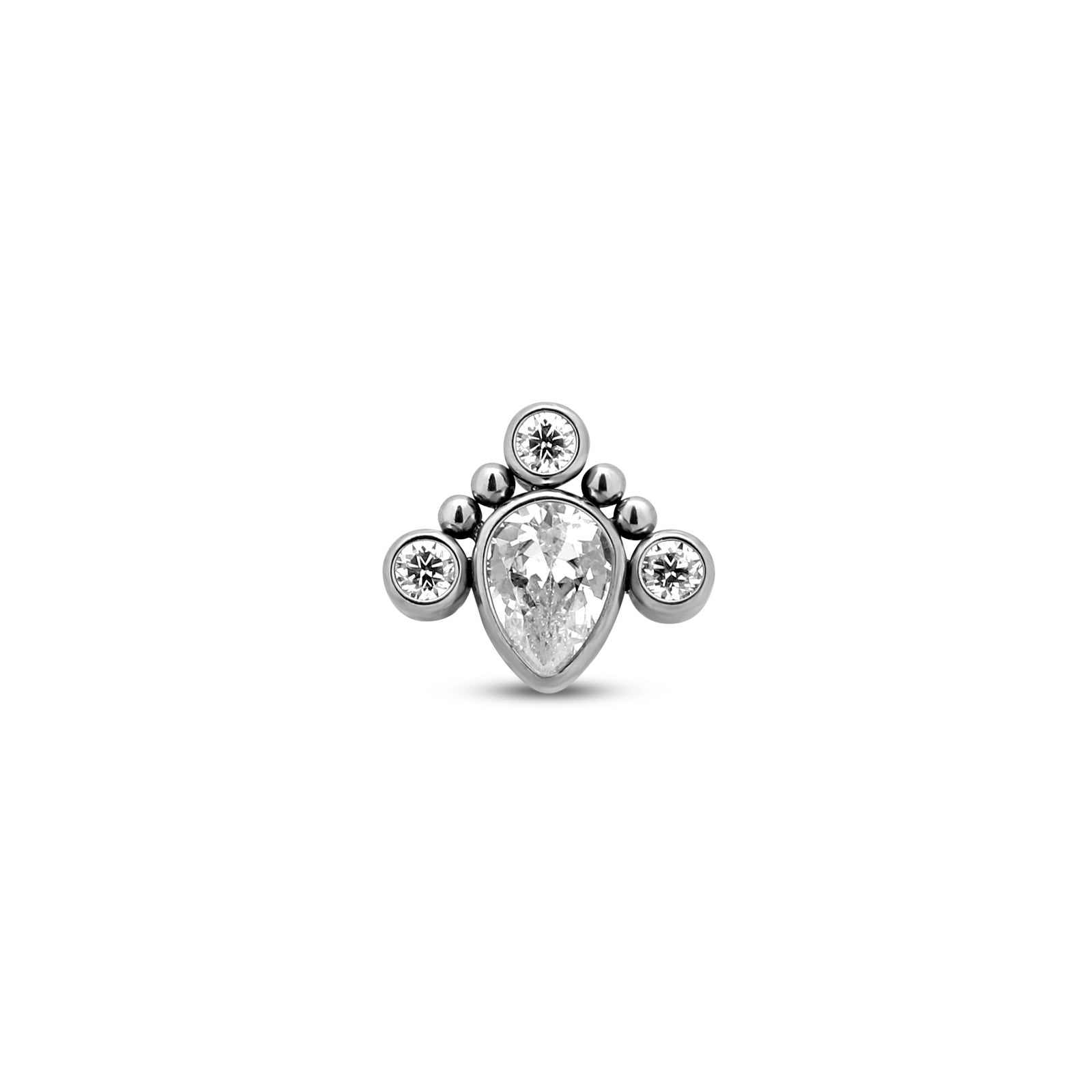 Trident Threadless Cluster Jewel - Tear Crown Attachment
