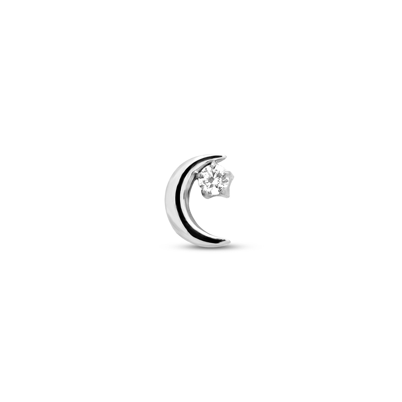 Trident Threadless Moonstar w Crystal Attachment