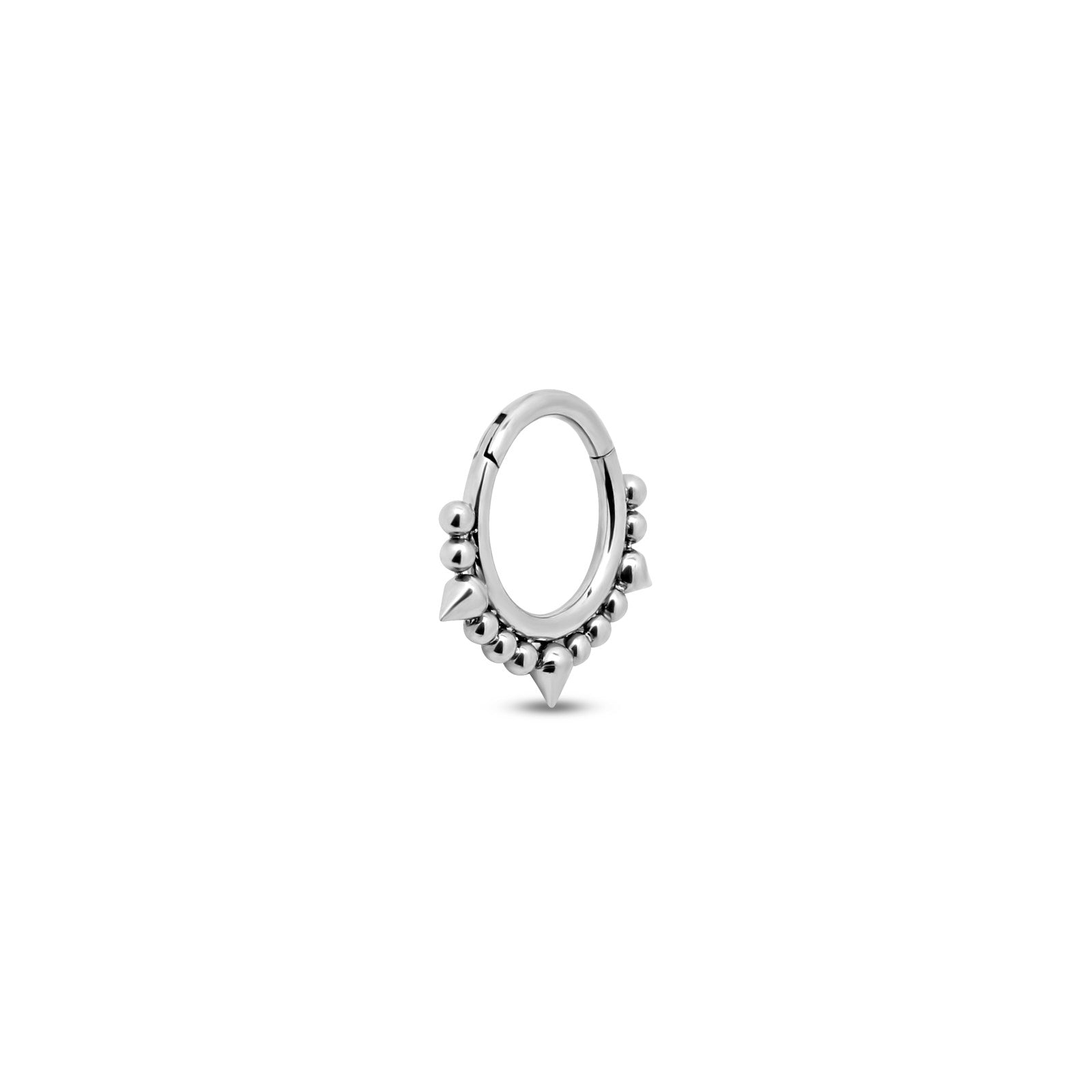 Trident Bead and Spike Hinged Ring