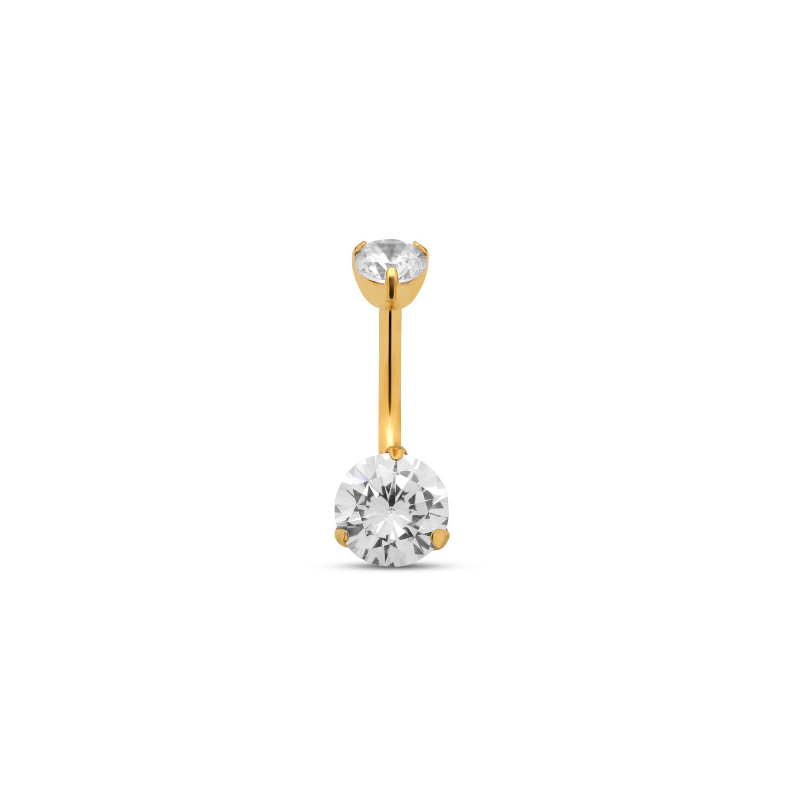 Trident 24kt Gold PVD Titanium Internally Threaded Prong Set Navel
