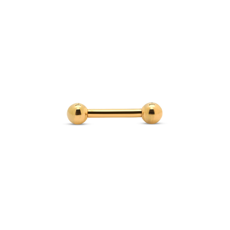 Trident 24kt Gold PVD Internally Threaded Barbell