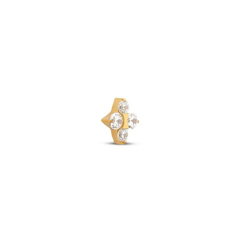 Trident 24kt Gold PVD Titanium Internally Threaded Jewelled 4 Stone Attachment