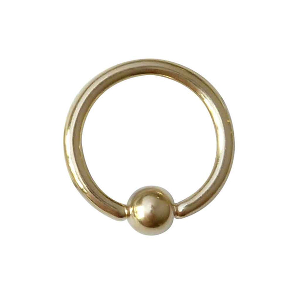 Zircon Gold Captive Bead Ring