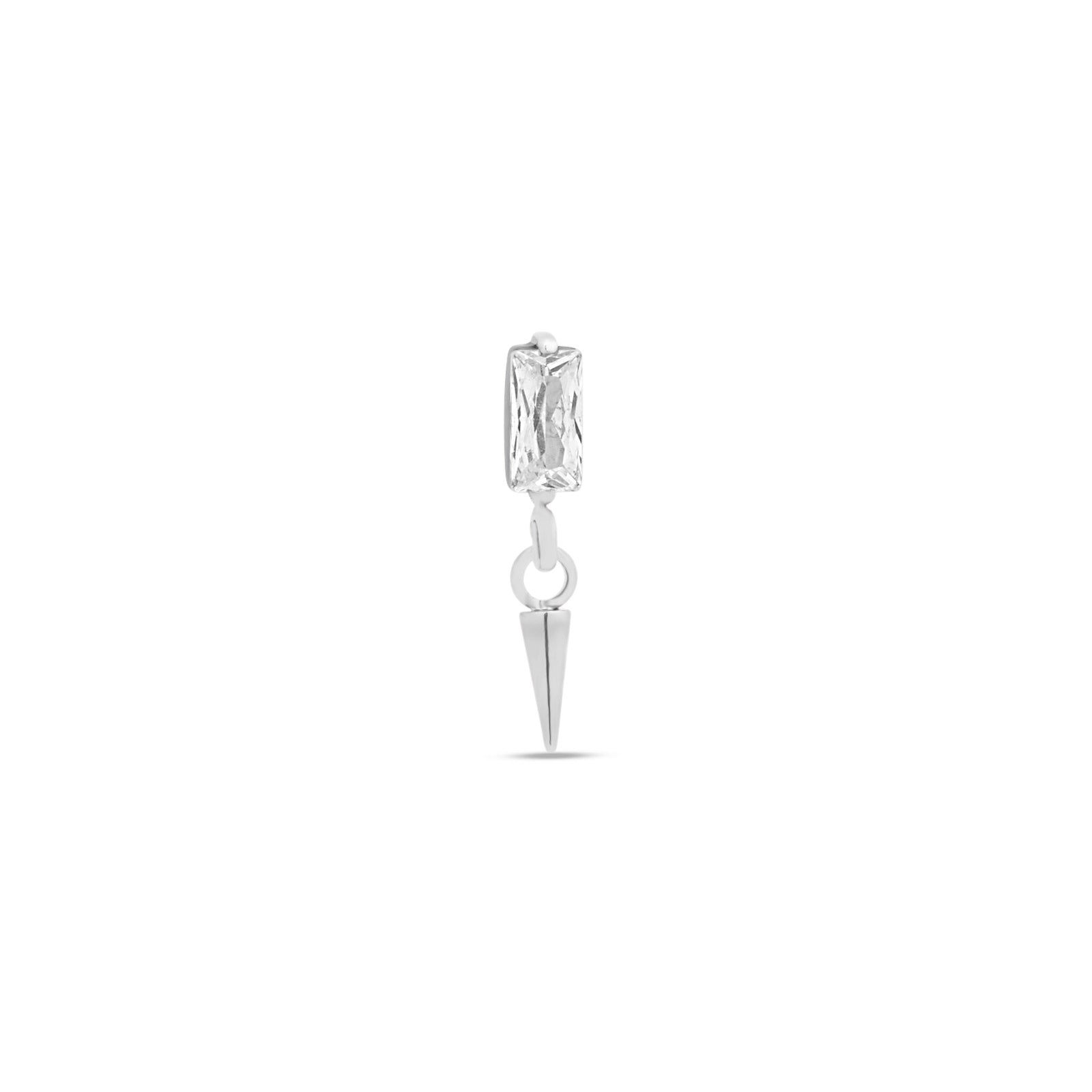 Trident Threadless Baguette With Dangle Spike Attachment