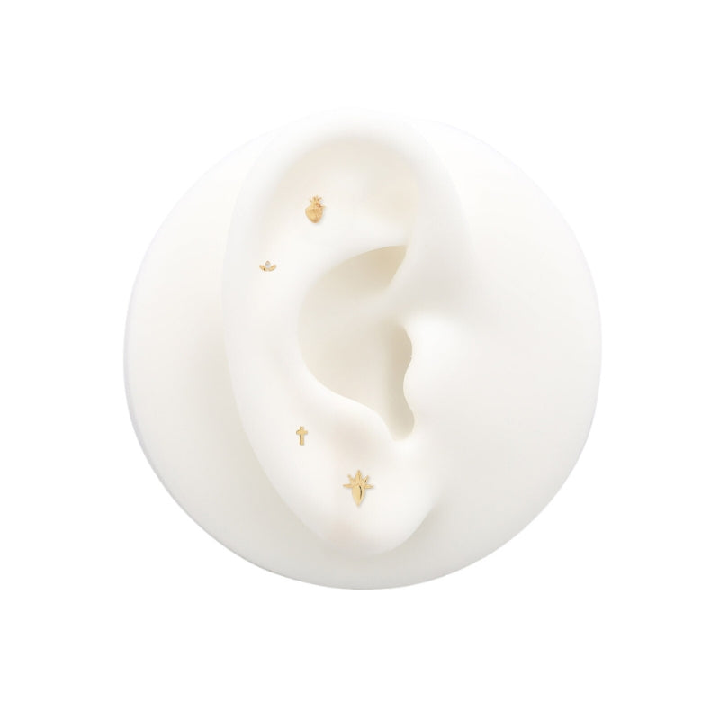 14kt Gold Threadless - 3 Petal Marquise