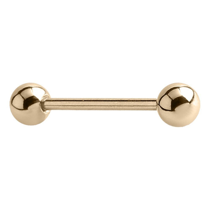 14kt Gold Straight Barbell 1.6mm x 14mm