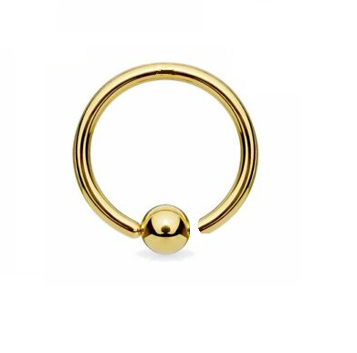 Gold PVD Fixed Ball Captive Ring