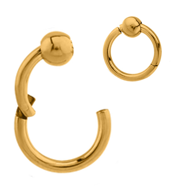 Gold PVD Hinged Captive Ring