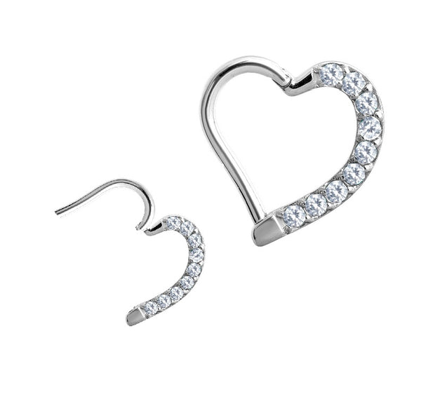 Hinged Heart with Gems Left