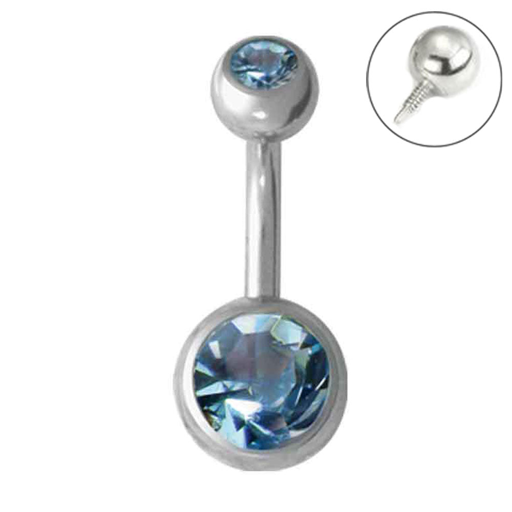 Internal Thread Curved w 2 Stone 5-8mm balls