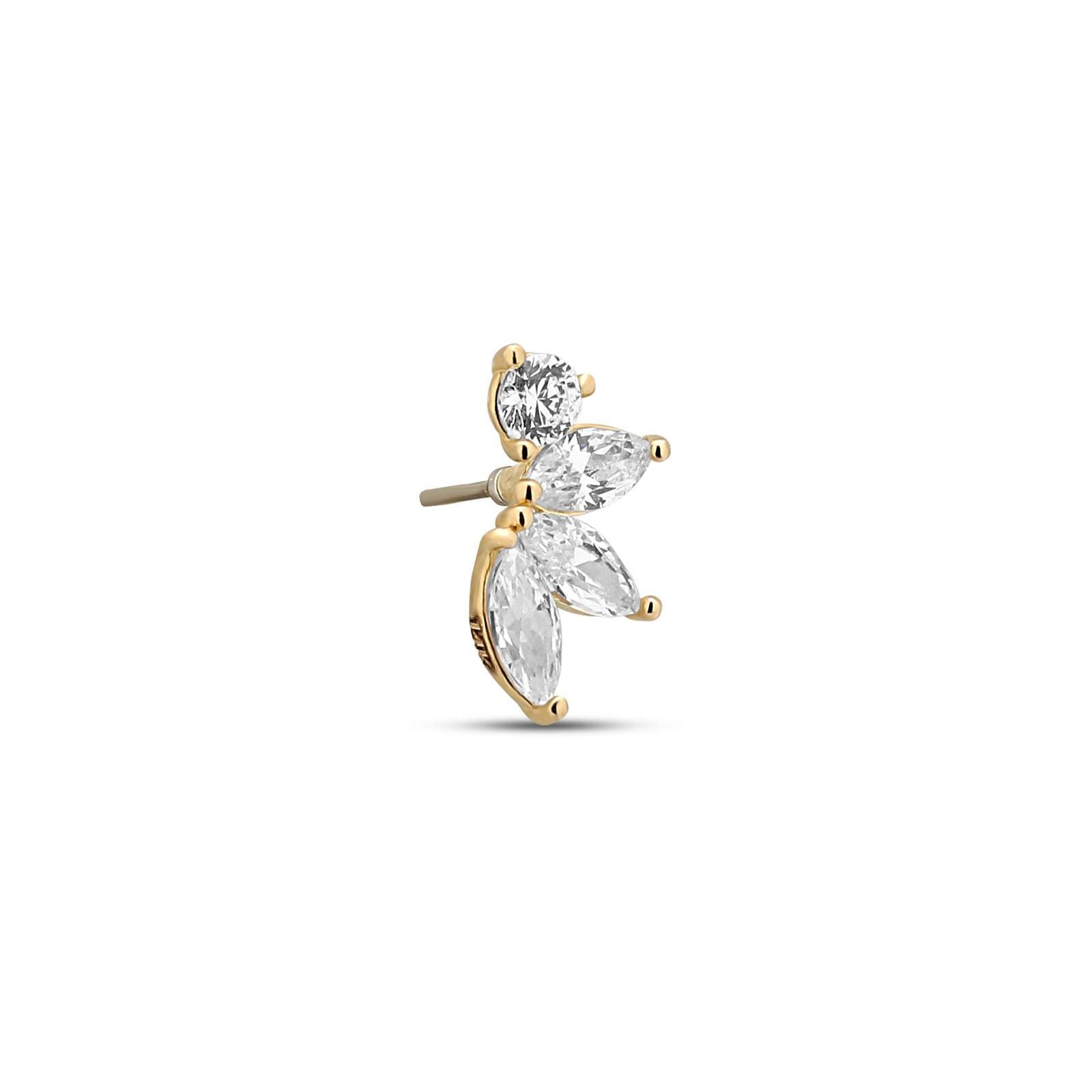 14kt Gold Threadless Attachment - Marta Left