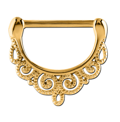 Gold PVD Nipple Clicker Pattern 1.6mm x 14mm