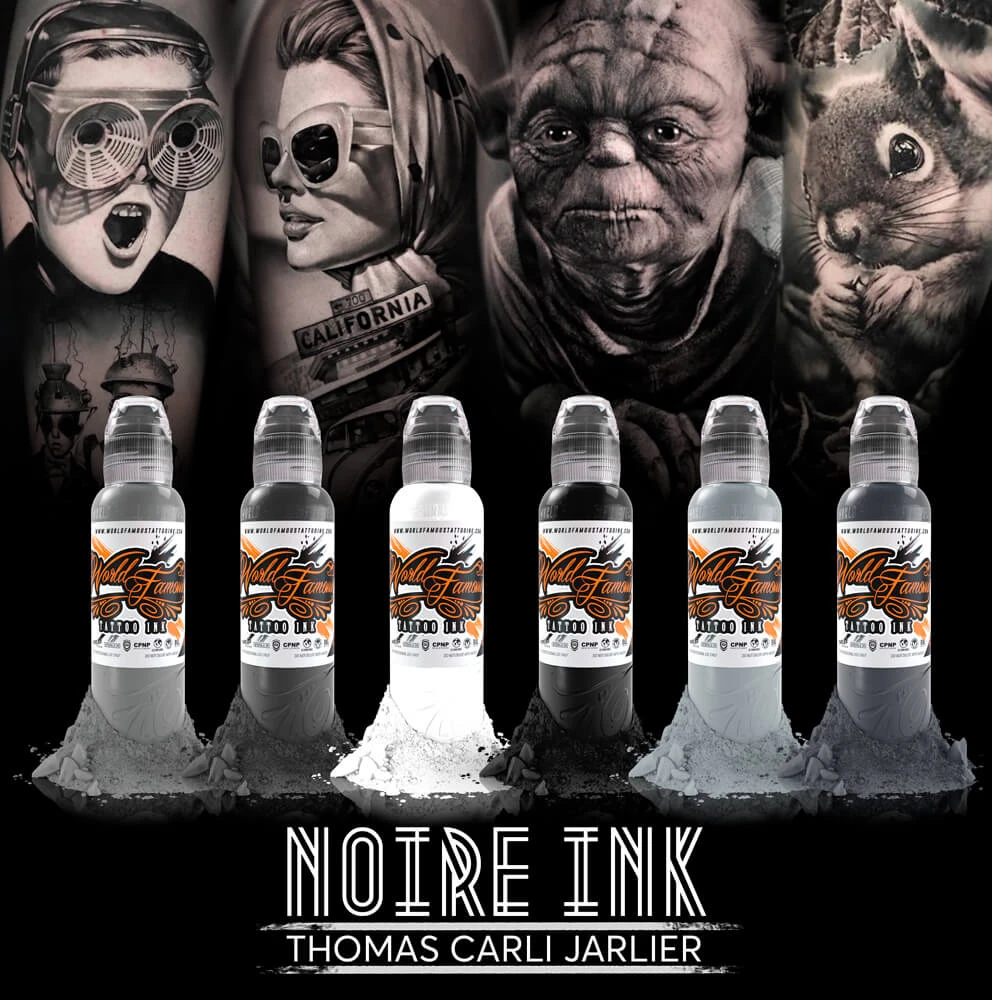 World Famous - Thomas Carli Jarlier Noire Ink Set, 1oz - Tattoo Ink