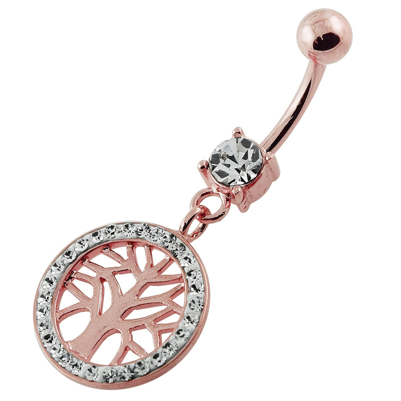 Rose Gold Navel Tree Of Life
