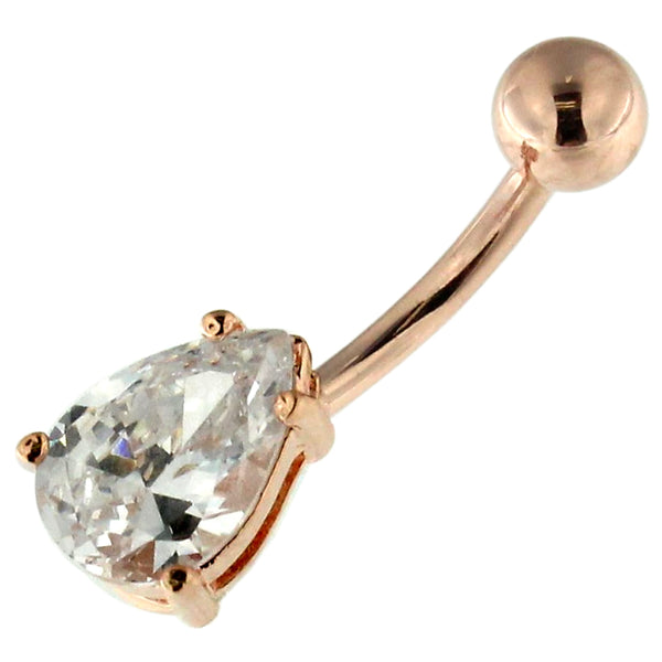 Rose Gold Navel Pear Diamond