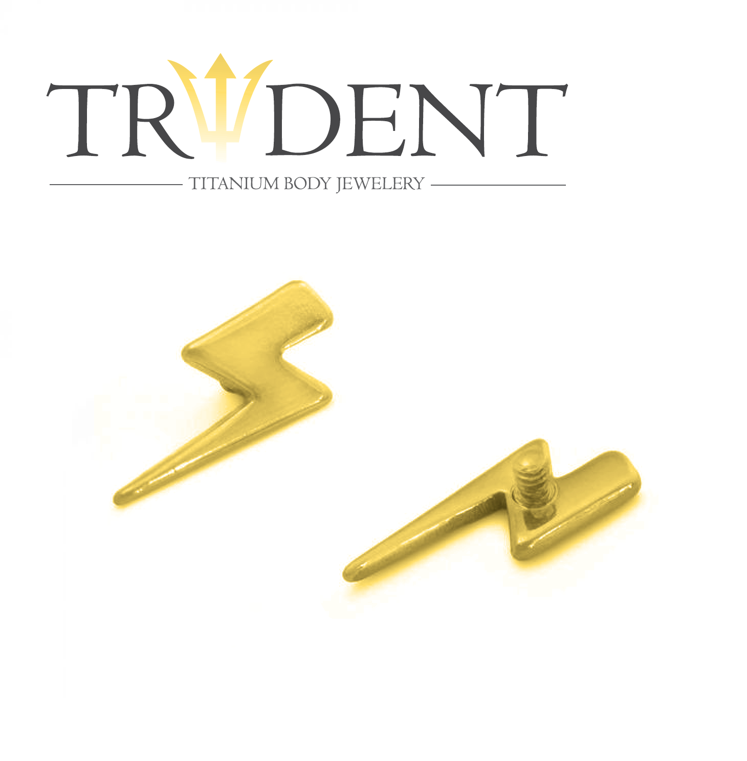 Trident Internally Threaded Lightning Bolt Attachment - Anodised Gold