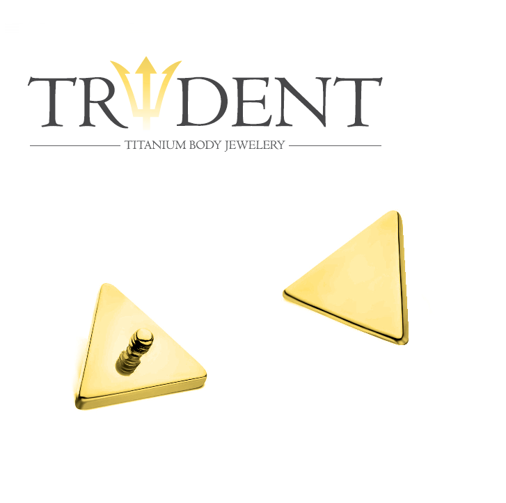 Trident Internally Threaded Triangle Attachment Anodised Gold