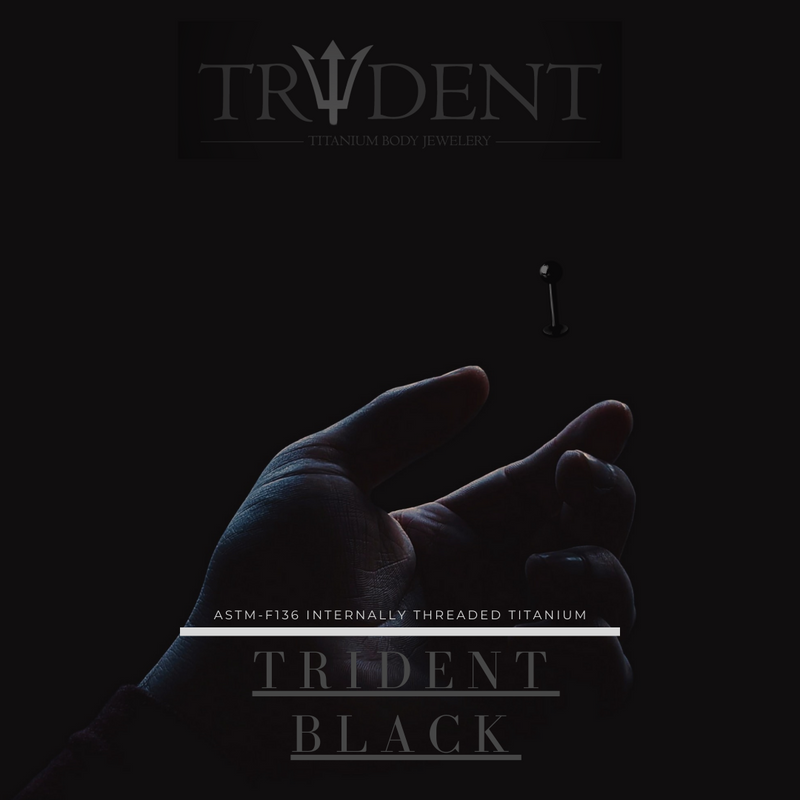 Trident Black Titanium Internal Straight Barbell