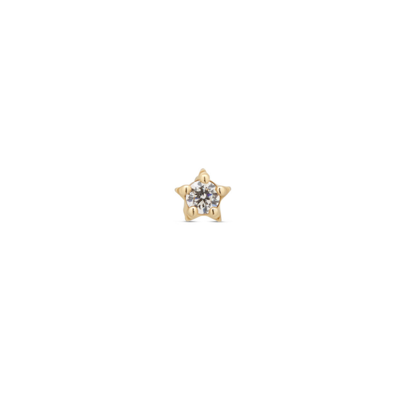 14kt Gold Threadless - Star w CZ Attachment