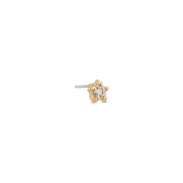 14kt Gold Threadless - Star w Diamond Attachment - Lab Grown Diamond