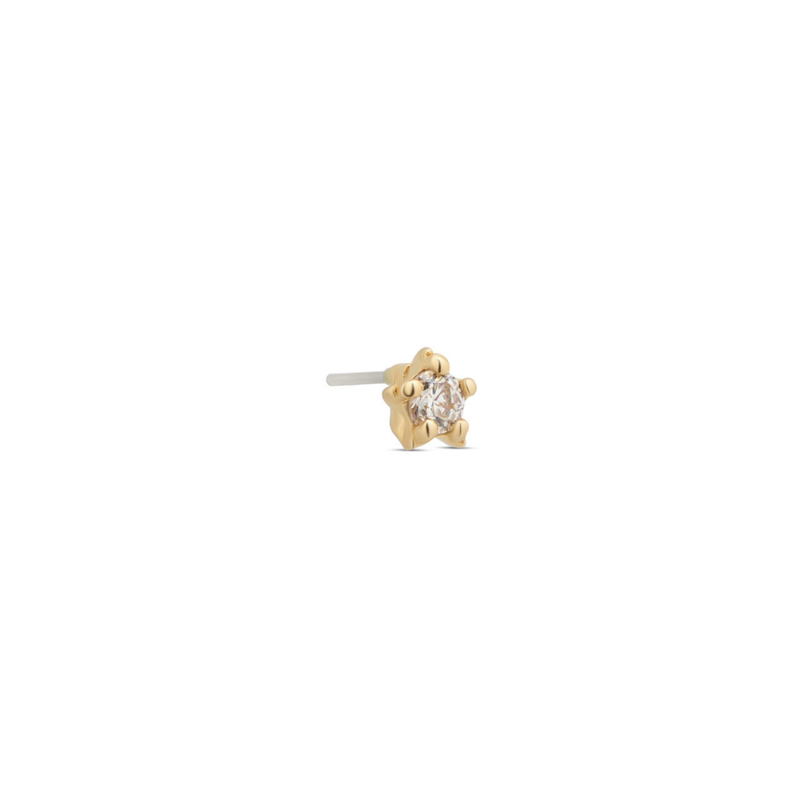 14kt Gold Threadless - Star w CZ Attachment