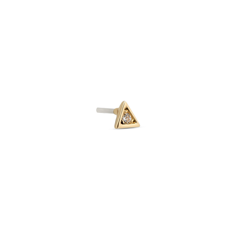 14kt Gold Threadless - Bezel Triangle Attachment - Lab Grown Diamond