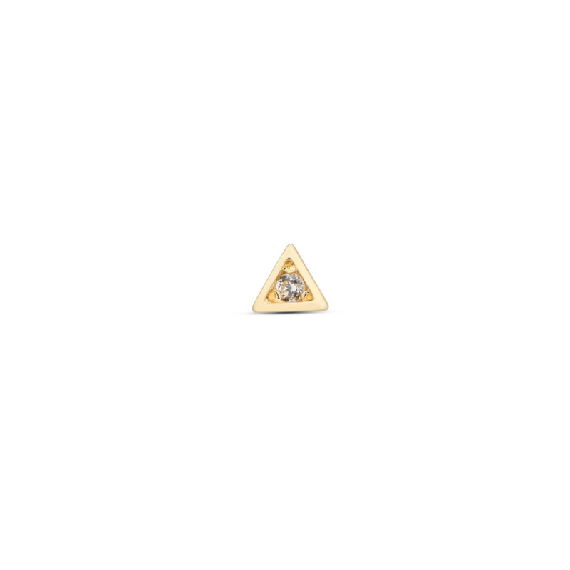 14kt Gold Threadless - Bezel Triangle Attachment