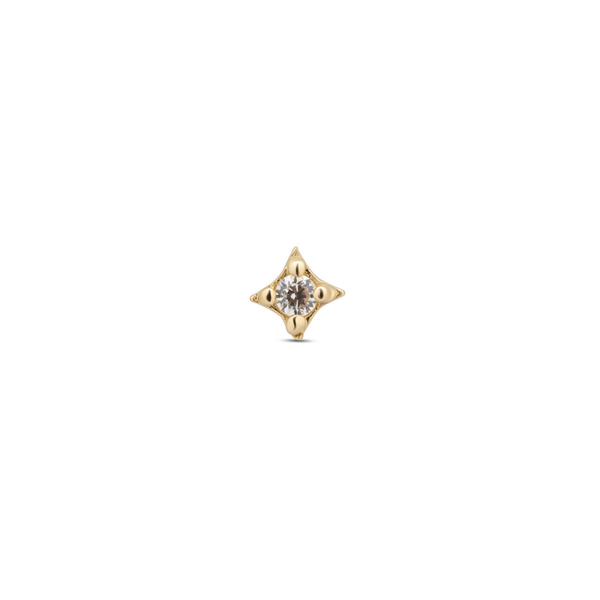 14kt Gold Threadless - Isotoxal Star w CZ Attachment