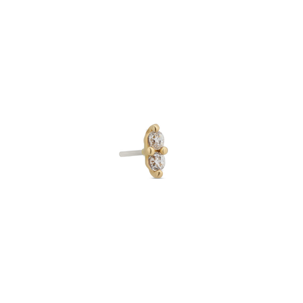 14kt Gold Threadless - 2 Stone Prong Set 1.2mm Attachment