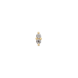 14kt Gold Threadless - 2 Stone Prong Set 1.2mm Attachment - Lab Grown Diamond