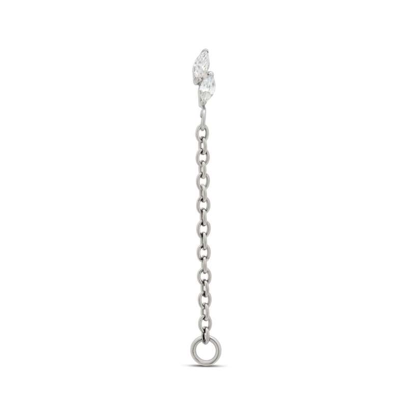 Threadless Duo Marquise w Chain Attachment