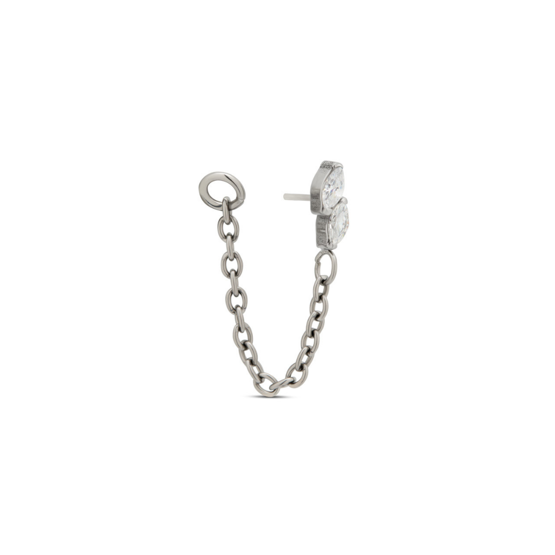 Trident Threadless Duo Marquise w Chain Attachment