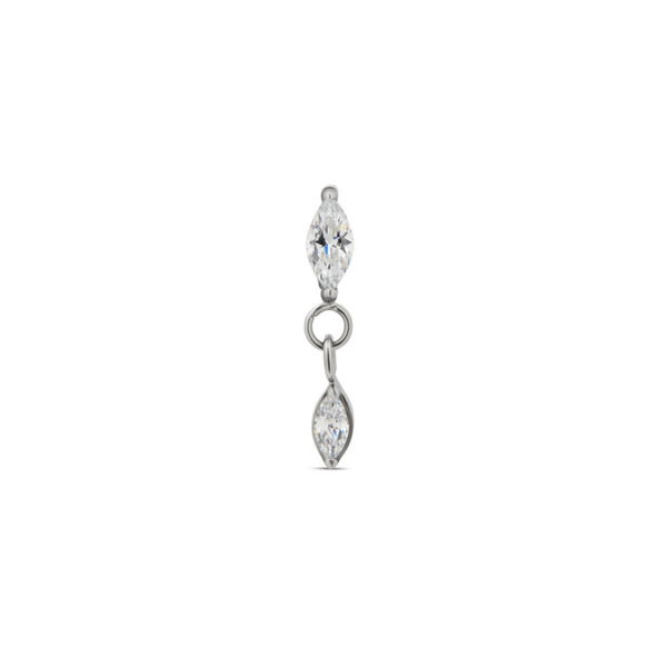 Threadless Marquise Stone w Dangle Attachment