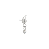 Threadless Droplet w CZ Hanging Round Stone Attachment