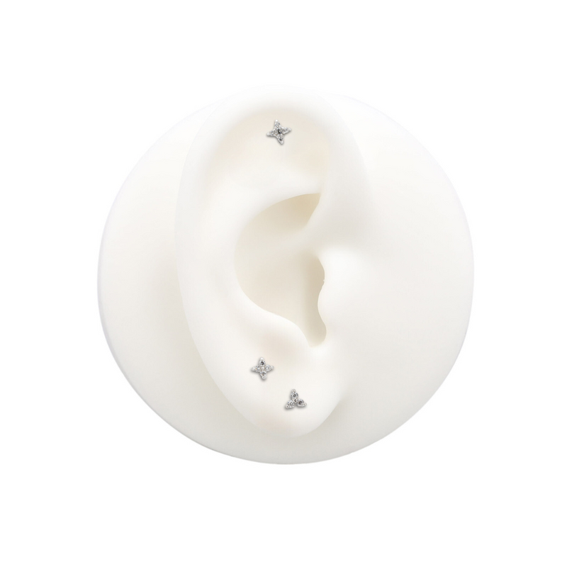 14kt White Gold Threadless - Twinkle Star Attachment